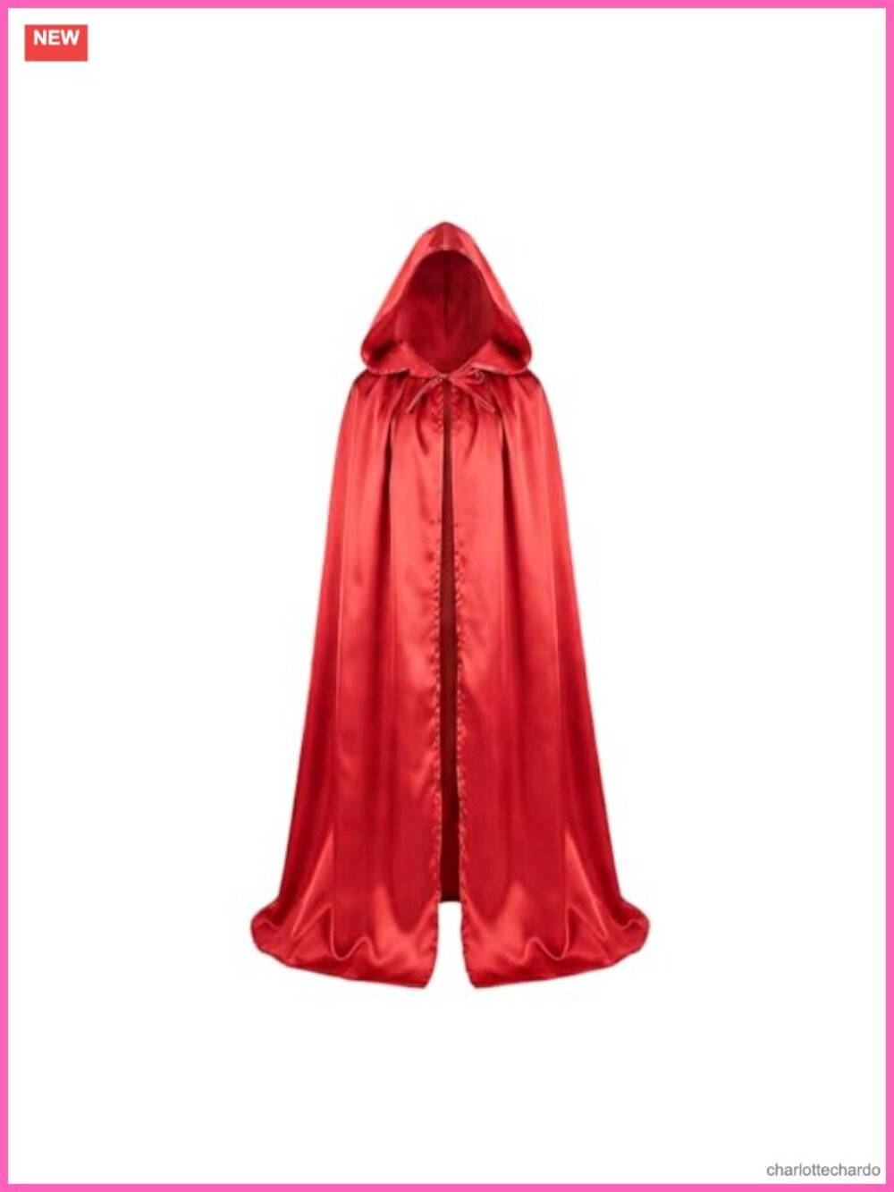 Satin Hooded Cape Full Length Cloak for Halloween Cosplay